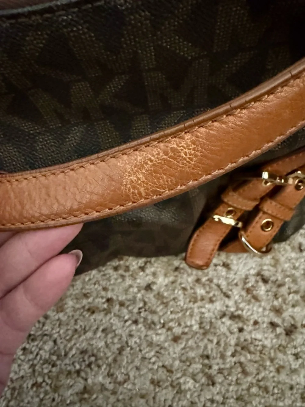 Michael Kors Brown and Tan Crossbody Bag